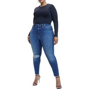 NWT Good American Good Legs Crop Raw Hem Skinny Jeans Size 15 Retail $140